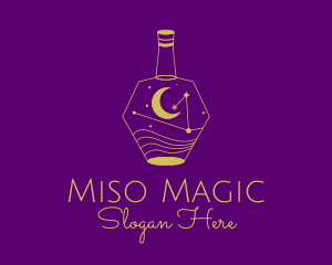 Yellow Astrology Bottle logo design