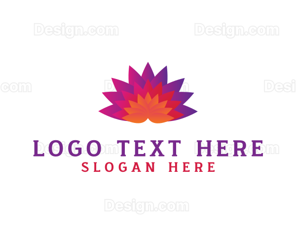 Colorful Fan Flower Logo