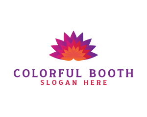 Colorful Fan Flower logo design