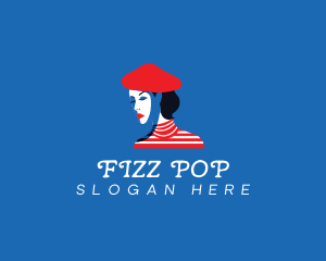 Woman Pop Art Fashion  logo design