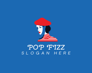 Woman Pop Art Fashion  logo design