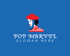 Woman Pop Art Fashion  logo design