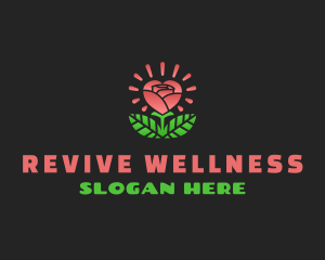 Rose Wellness Heart logo design