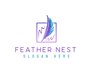 Feather Writer Quill  logo design