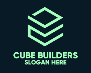 Green Tech Cube logo design