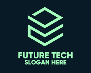 Green Tech Cube logo design