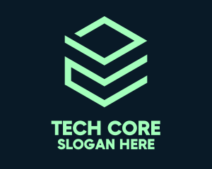 Green Tech Cube logo design