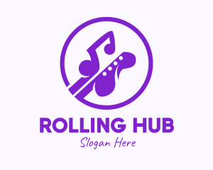 Purple Electric Guitar logo design