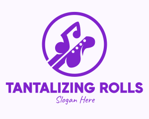 Purple Electric Guitar logo design