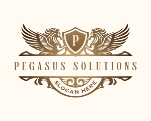 Pegasus Wings Crest logo design