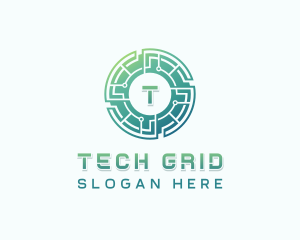 Tech Circuit Cybersecurity logo design