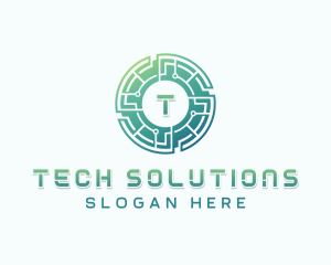 Tech Circuit Cybersecurity logo design