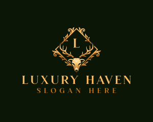 Luxury Floral Deer logo design