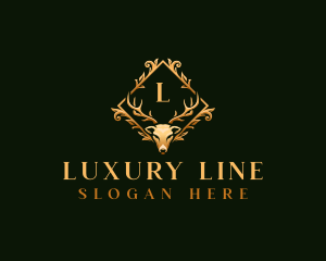 Luxury Floral Deer logo design