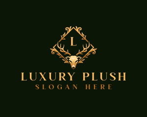 Luxury Floral Deer logo design