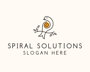 Spiral Robin Bird logo design