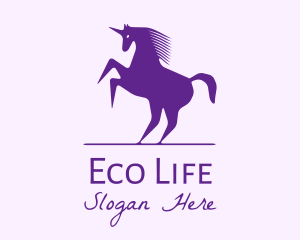 Violet Unicorn Horse logo design