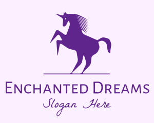 Violet Unicorn Horse logo