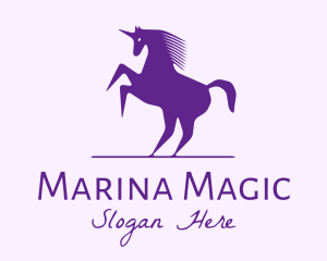 Violet Unicorn Horse logo design