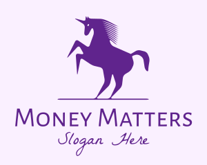 Violet Unicorn Horse logo design