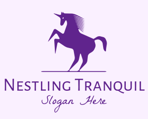 Violet Unicorn Horse logo design