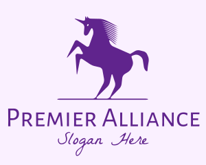 Violet Unicorn Horse logo design