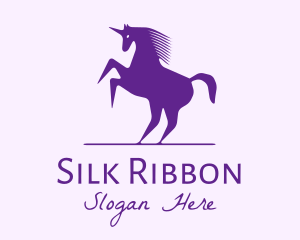 Violet Unicorn Horse logo design