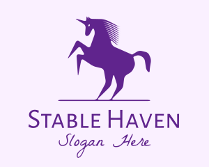 Violet Unicorn Horse logo