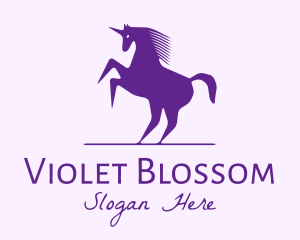 Violet Unicorn Horse logo