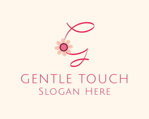 Pink Flower Letter G logo design