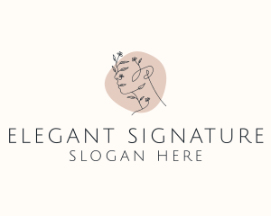 Elegant Floral Woman logo design