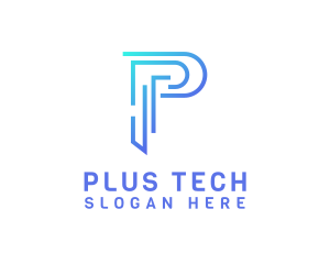 Digital Tech Letter P logo design