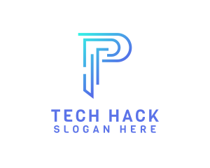 Digital Tech Letter P logo