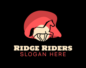 Sunset Horse Rodeo logo design