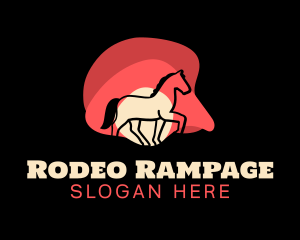 Sunset Horse Rodeo logo design