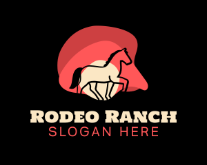 Sunset Horse Rodeo logo design