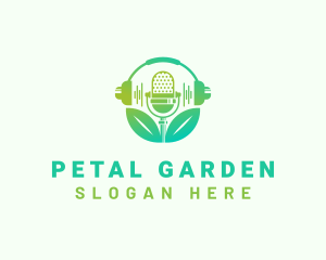 Mic Podcast Gardening logo design