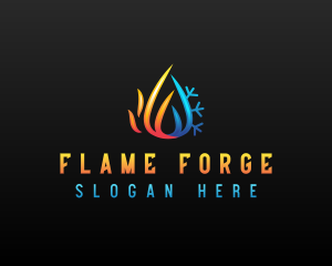 Fire Ice HVAC logo design