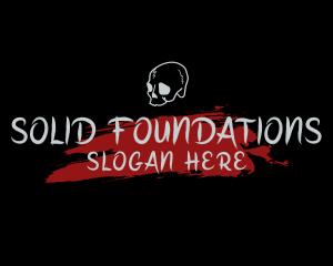 Skull Red Splash Wordmark logo