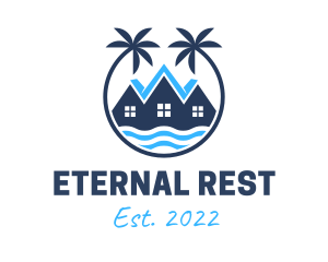 Palm Tree Beach Resort logo design