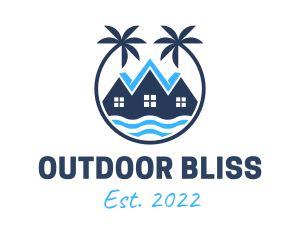 Palm Tree Beach Resort logo design