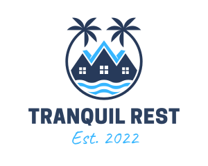 Palm Tree Beach Resort logo design