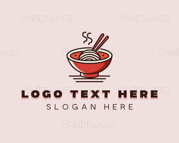 Noodle Chopsticks Bowl Logo