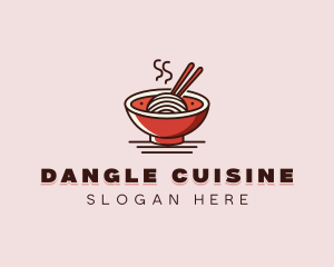 Noodle Chopsticks Bowl logo design