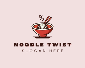 Noodle Chopsticks Bowl logo design