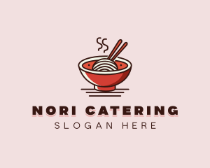 Noodle Chopsticks Bowl logo design