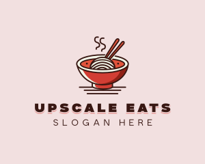 Noodle Chopsticks Bowl logo design