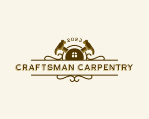 House Carpentry Hammer logo design