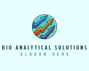 Analytics Arrow Graph logo design