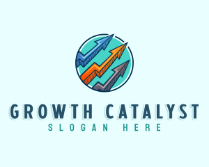 Analytics Arrow Graph logo design